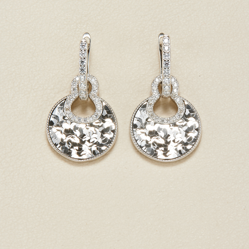 AHCHOO 碎冰冰葫芦耳环S925纯银锆石福禄耳饰爆闪两戴可拆耳圈女