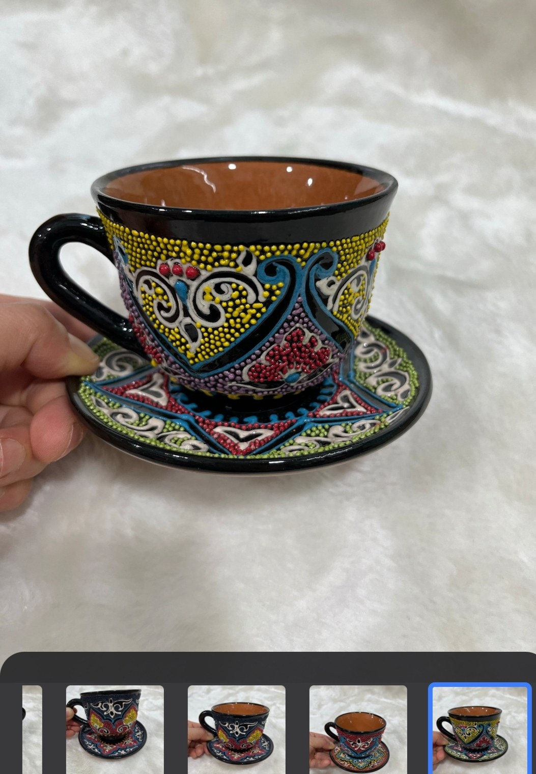 花纹颜色随机咖啡杯手工绘画家用进口陶瓷欧式民族茶杯花纹随机