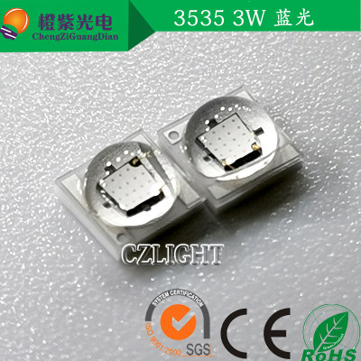 3535蓝光 3w 45mil 450-455nm 蓝色 700mA 3.2-3.4v led灯珠贴片