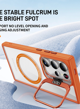 适用samsung三星glaxy+s25ultra电话s24EF保护套s25plus手机壳s24+防摔磁吸无线充电支架一体新款5G