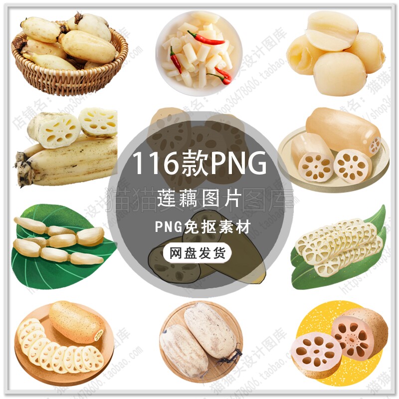 新鲜莲藕图片美味蔬菜藕片莲藕背景蔬菜插画png免扣素材