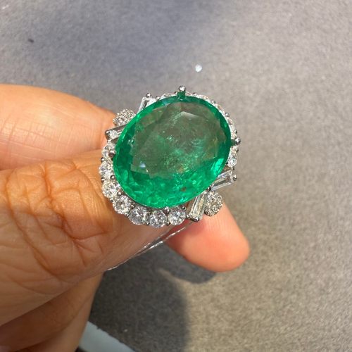 s925银天然祖母绿戒指