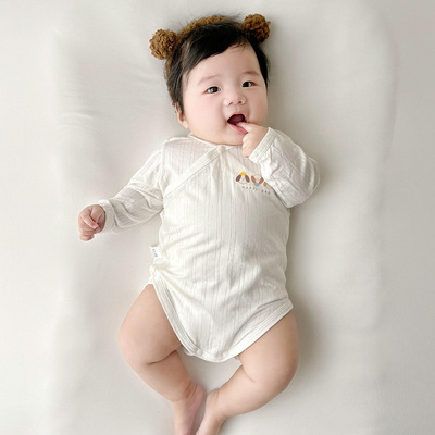 新生儿包屁衣网眼三角哈衣长袖薄