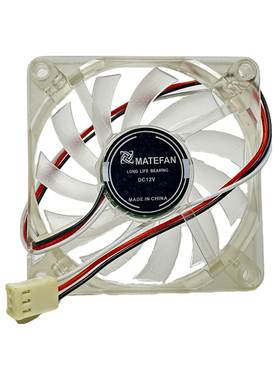 7010风扇12V主板小3P滚珠轴承静音电源小2PIN全新红色发光7CM薄扇