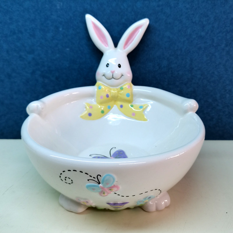 夏洛克家居陶瓷手绘陶瓷手绘釉下彩burton兔子汤碗