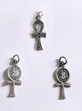 进口男人女手工银安卡安克吊坠