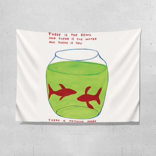 创意挂布禁止焦绿墙面装饰布文字艺术卧室背景布沙发氛围感挂毯