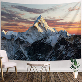 日照金山客厅装 饰挂布雪山沙发墙上简约背景布卧室床头直播挂毯