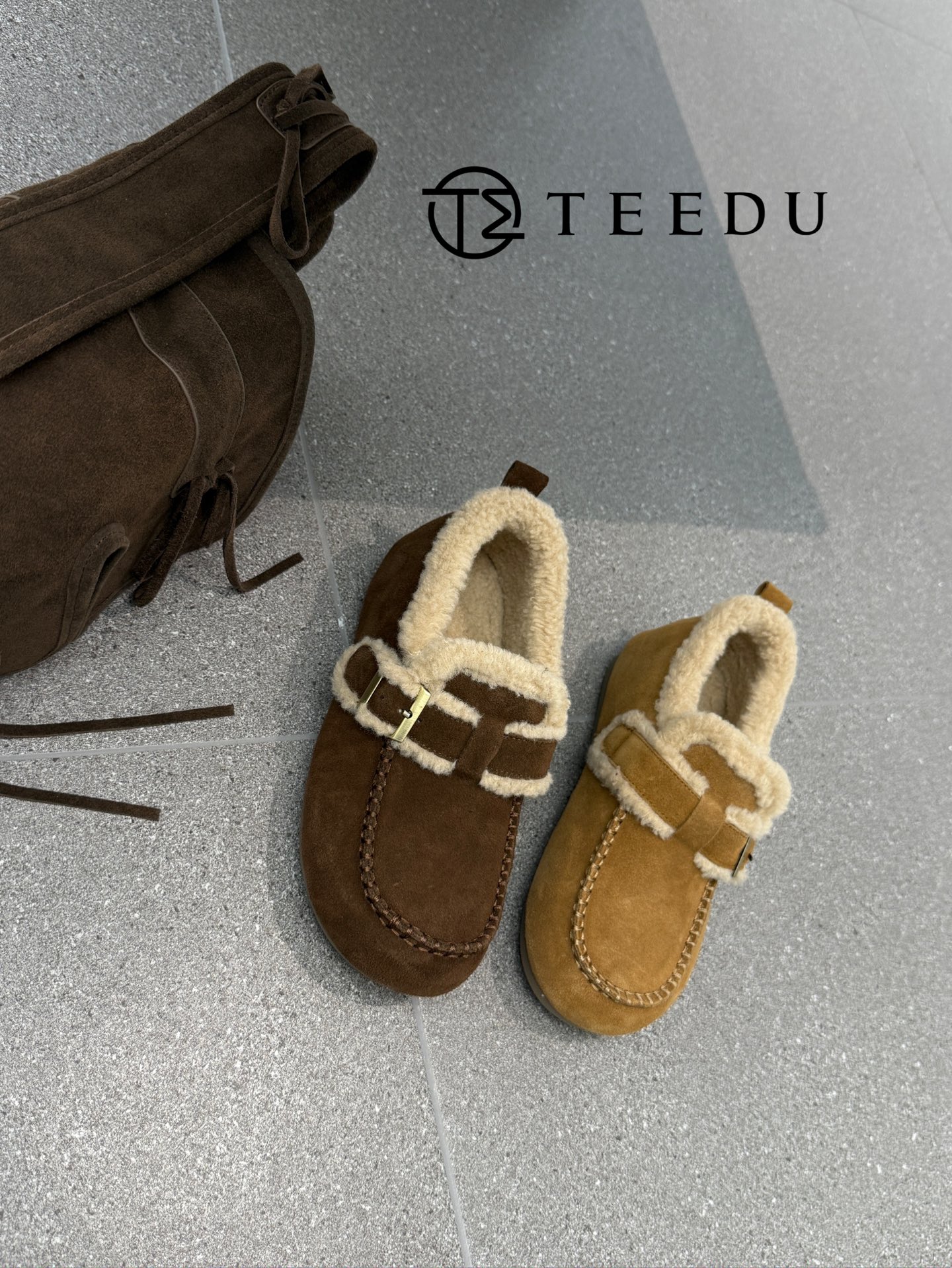 缇度TEEDU2025秋冬款真皮高端欧货女款百搭博肯鞋