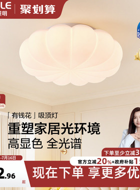 26新-欧普/有钱花/奶油风全光谱护眼吸顶灯具饰卧室书房儿童房DD