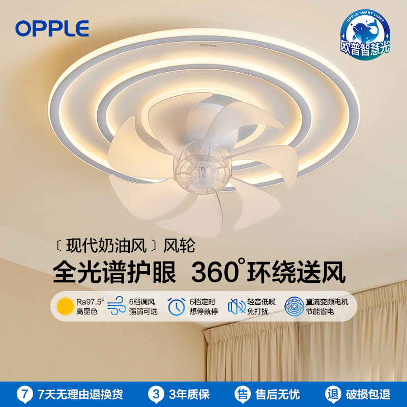 欧普新款360度摇头风扇灯