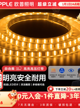 欧普灯带led霓虹灯条线灯客厅吊顶装饰贴片亮光带无主灯恒星220v