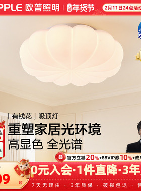 26新-欧普/有钱花/奶油风全光谱护眼吸顶灯具饰卧室书房儿童房DD