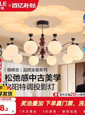 欧普/咖啡豆/中古风吊灯复古2025新款宋代美学灯饰全光谱客餐厅DD