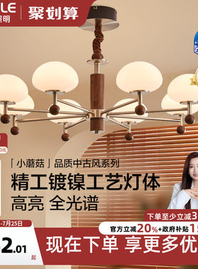 欧普/小蘑菇/中古风法式吊灯复古2026新款宋式美学全光谱客餐厅DD