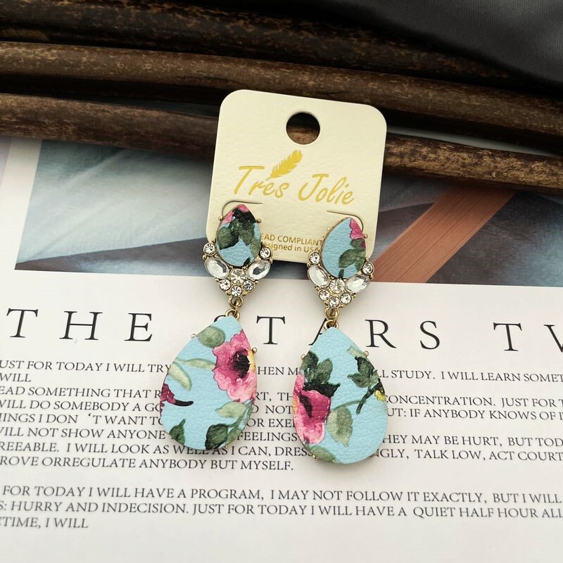 s11外贸欧美首饰新潮款2025新品时尚法式田园风油画中古耳环耳饰 - 天天美饰饰品批发基地出品