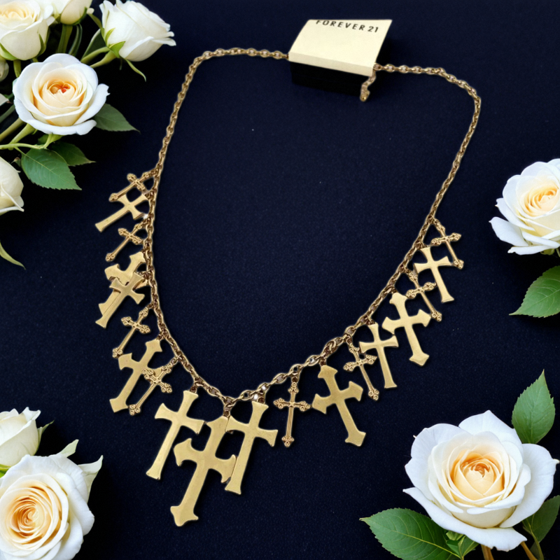欧美外贸饰品新潮款大气个性时髦朋克十字架摇滚潮搭甜酷金属项链,饰品/流行首饰/时尚饰品新,项链,淘宝优惠券,粉丝福利购,淘宝优惠卷