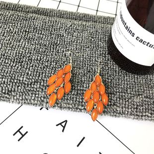 c75新品 唯美花叶形流苏潮搭流行仙女网红气质百搭耳环耳坠女 时尚