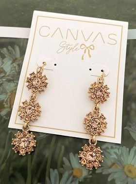 s48天天美饰外贸时髦捷克满钻镶嵌唯美瑞丽潮搭颜值华丽耳环耳饰