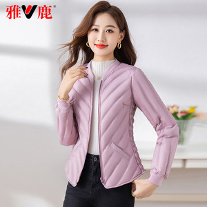 雅鹿2025新款羽绒服内胆女轻薄贴身高领内搭保暖妈妈装白鸭绒外套