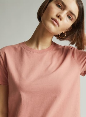 Everlane 短袖 Box-Cut Tee纯棉t恤女宽松经典圆领纯色