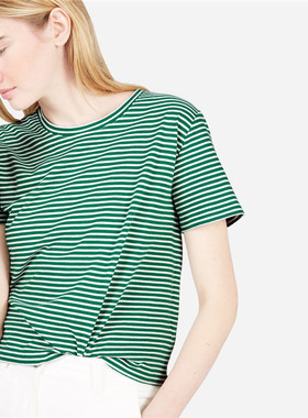 Everlane T恤短袖女条纹Box-Cut Tee 箱形条纹纯棉