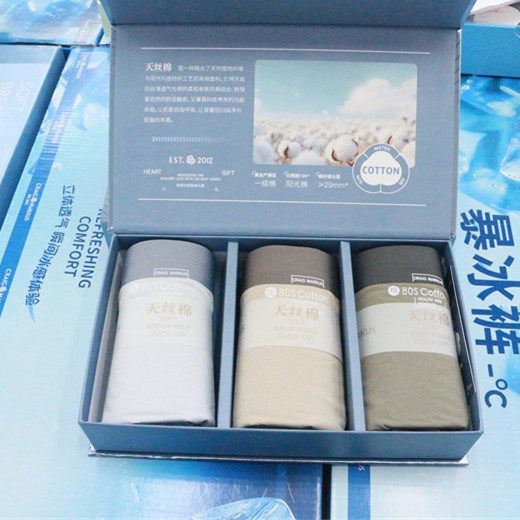 专柜正品三条装冰爽棉5320无痕高端透气吸汗男士内裤CM平角裤短裤