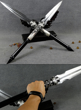 龙泉市白虎铜霸王枪头双手剑武术装备进攻防守短兵器摆件未开刃