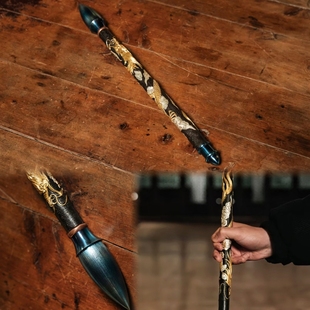 龙泉市一体实心钛合金磐龙判官笔武术兵器未开刃