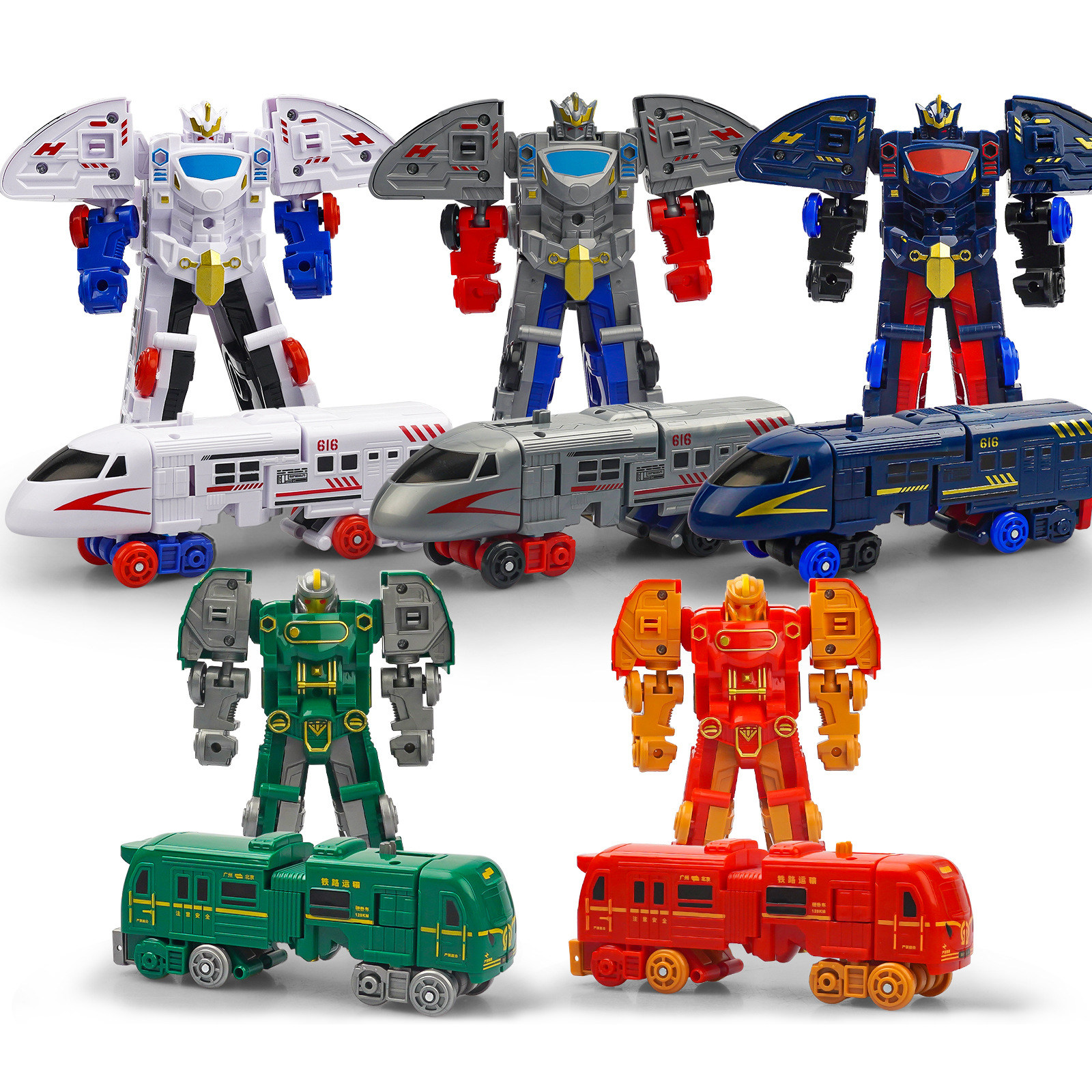 变形列车益智玩具动车火车高铁机器人模型金刚男孩儿童生日礼物品