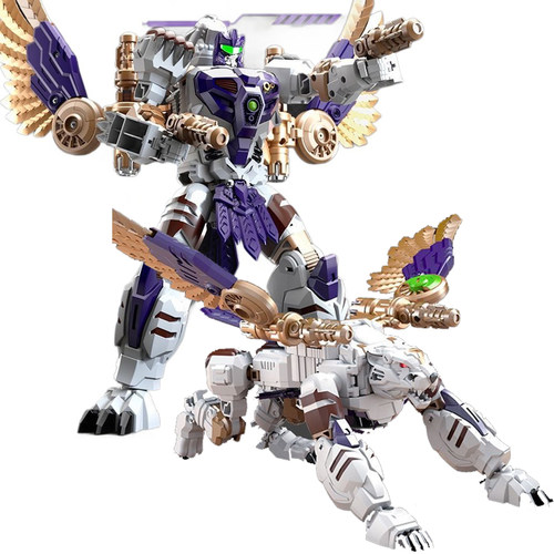 儿童变形老虎鹰勇士机甲器人玩具