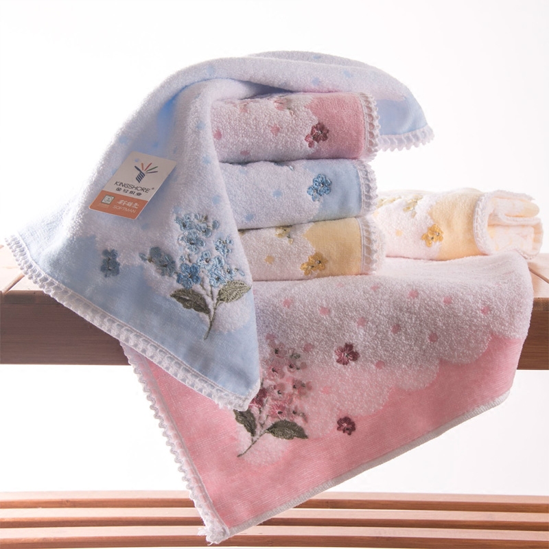 清仓特价金号纯棉小毛巾方巾美容巾 全棉加厚无捻提花刺绣精致