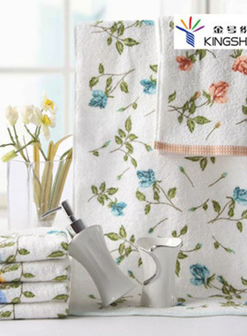 金号纯棉螺旋印花毛巾 柔软舒适 全棉吸水 花韵田园A028