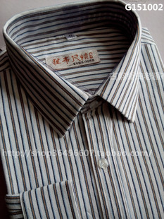 打底衬衣加肥加大码 全棉手工色线织老粗布男士 男式 男上装 长袖 衬衫