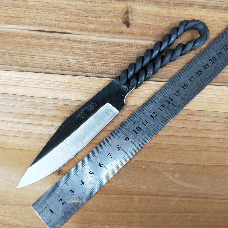 刀具刀坯手工小刀古法锻打制作户外野外直刀水果刀锋利居家日用刀