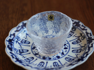 日本制正品aderia 石冢硝子津轻初雪匠人锤纹玻璃日式茶杯品茗杯