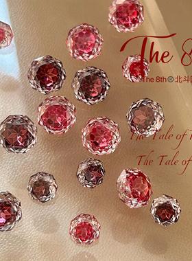 The 8th高碳钻锆石新年红夹心软糖玫瑰切草莓安哥拉红夹心6mm8mm