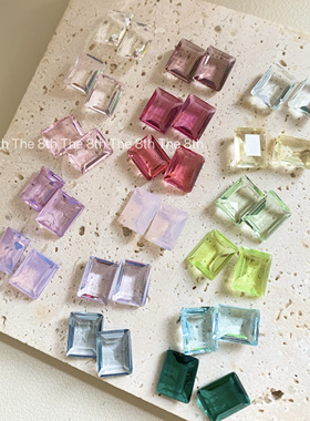 小八1：1还原华子透底大冰糖8X10mm高品K9美甲钻超闪长方直角尖底