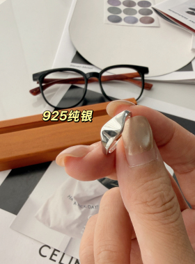 【纯银尾戒】力荐！S925纯银镀白金开口尾戒闪闪锆两面戴戒指自留