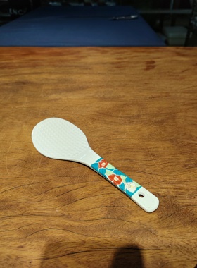 B九谷烧青郊/山茶花/饭铲19.5厘米NO.F005