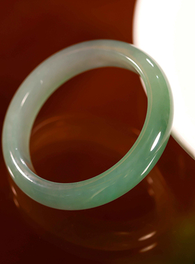 【御懿】缅甸天然A货翡翠冰种湖水蓝 手镯 55mm 58.2克