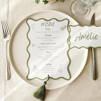 雅丝手作高端婚礼宴会菜单卡定制