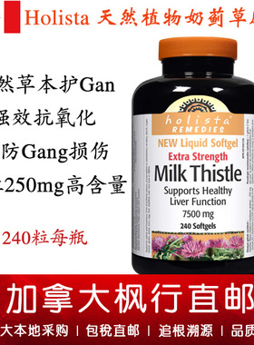 【加拿大直邮】Holista水飞蓟奶蓟草胶囊240粒x250mg净肝宝