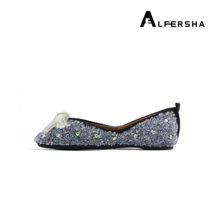 平头单鞋 高级感满钻蝴蝶结气质时尚 ALFERSHA阿芙莎21651新款