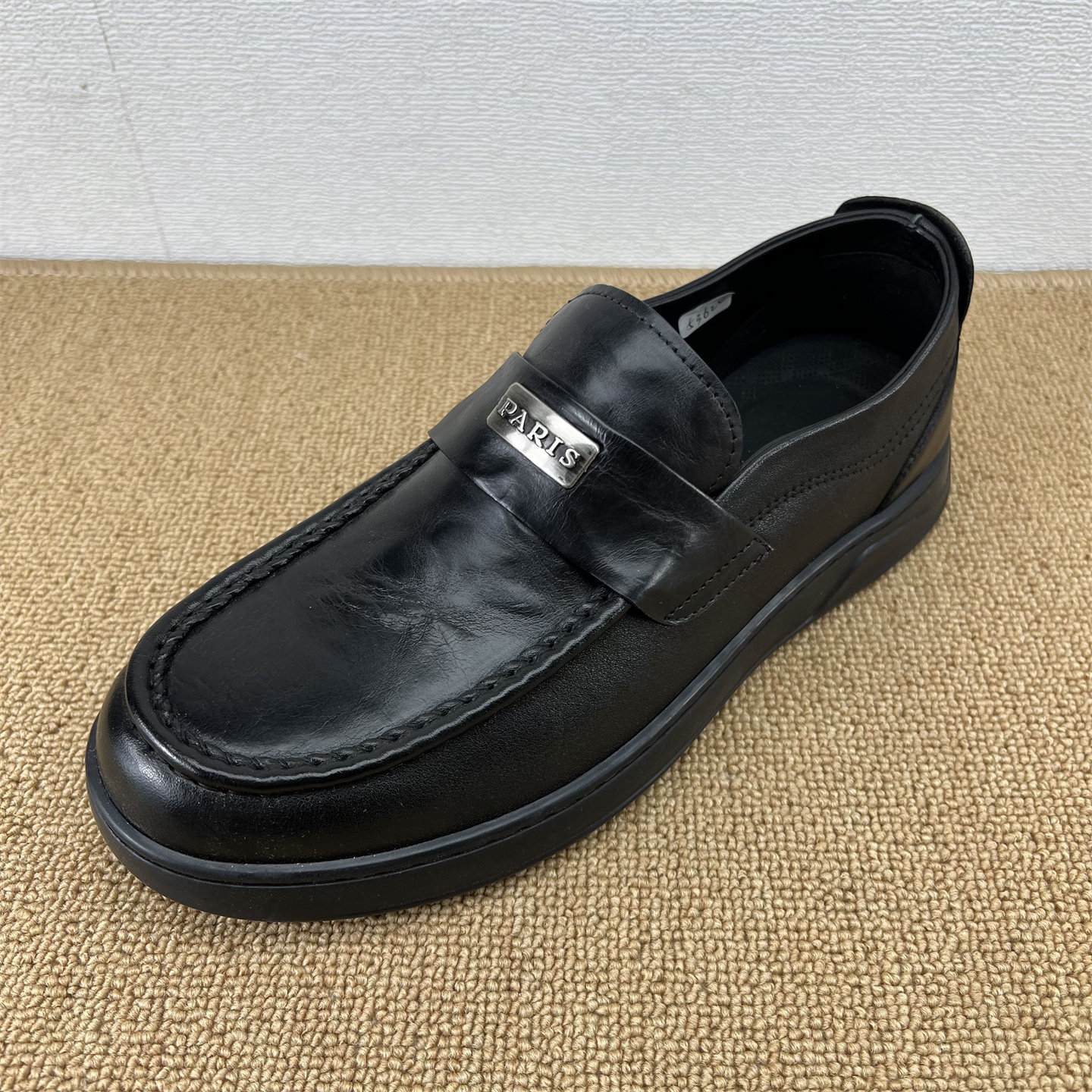 头层牛皮新款男士真皮乐福鞋休闲皮鞋黑色一脚蹬百搭豆豆鞋车缝线,流行男鞋,休闲皮鞋,淘宝优惠券,粉丝福利购,淘宝优惠卷