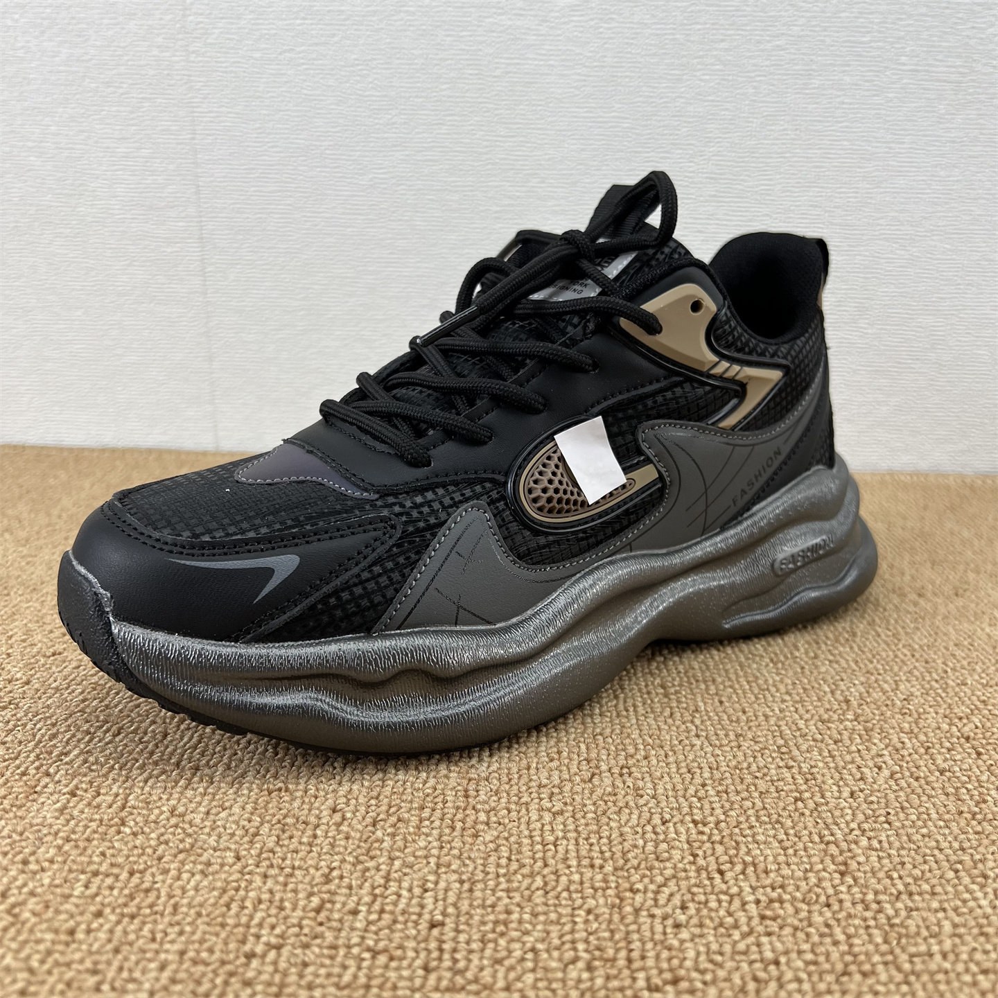 新款真皮厚底老爹鞋百搭时尚透气男休闲鞋网面运动鞋舒适轻便拼色,流行男鞋,时尚休闲鞋,淘宝优惠券,粉丝福利购,淘宝优惠卷