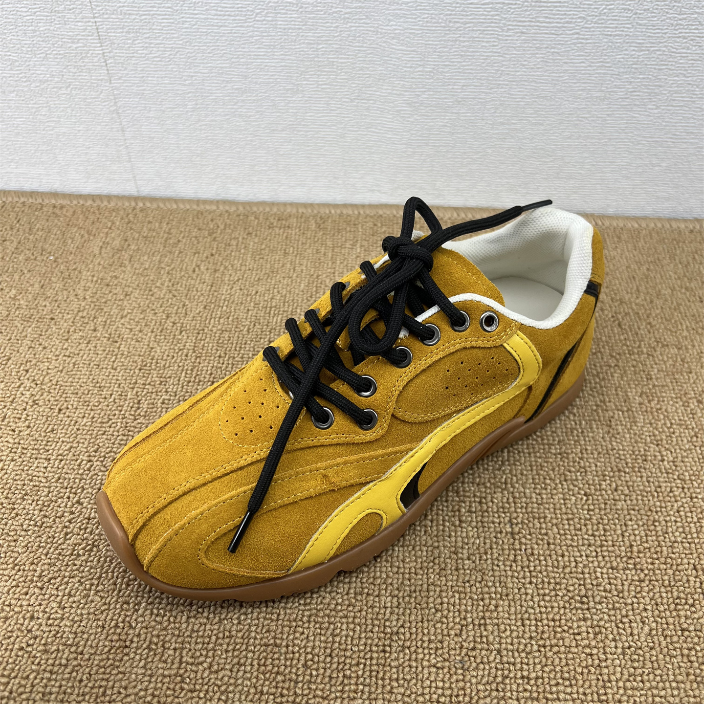 复古风黄色德训鞋系带休闲运动鞋