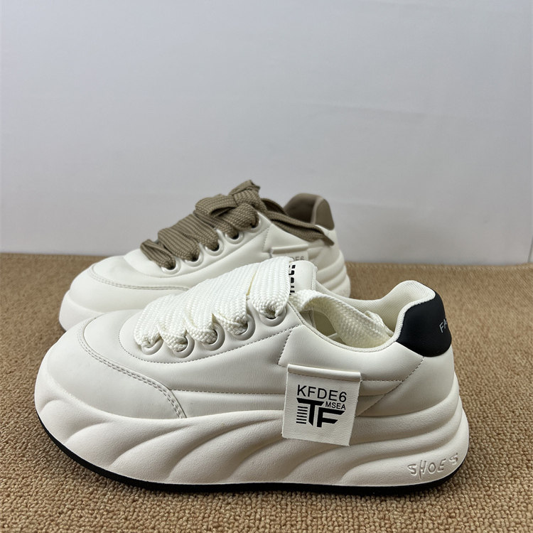 处理真皮小白鞋女面包鞋2025新款春秋爆款松糕厚底运动鞋休闲板鞋,女鞋,时尚休闲鞋,淘宝优惠券,粉丝福利购,淘宝优惠卷