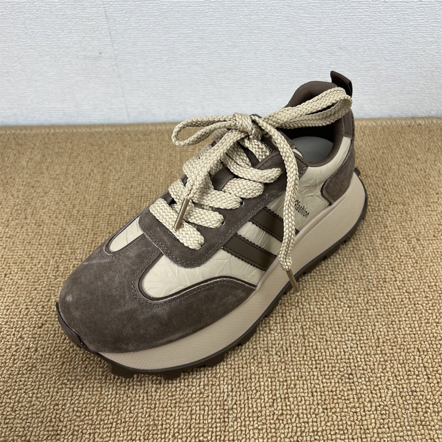 复古厚底老爹鞋百搭休闲系带德训鞋增高运动鞋真皮圆头女鞋休闲风,女鞋,老爹鞋,淘宝优惠券,粉丝福利购,淘宝优惠卷