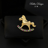 马上富贵 马年胸针女多彩生肖马氛围感大衣配饰品别针胸花6028